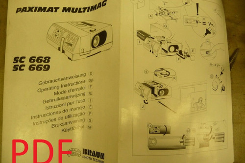Instructions slide projector