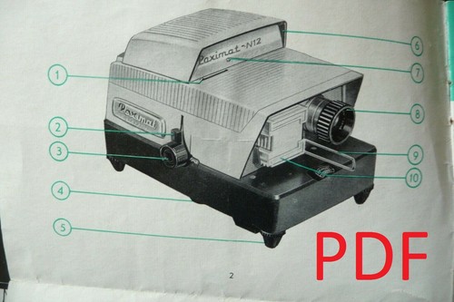 Instructions slide projector