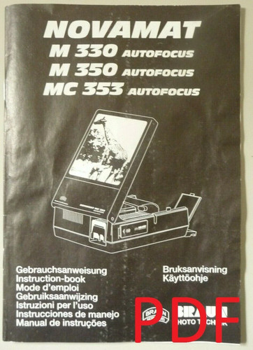 Instructions slide projector